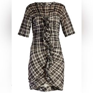 - Isabel Marant Etoile Wallace checked cotton/linen plaid mini dress EU 40… sma